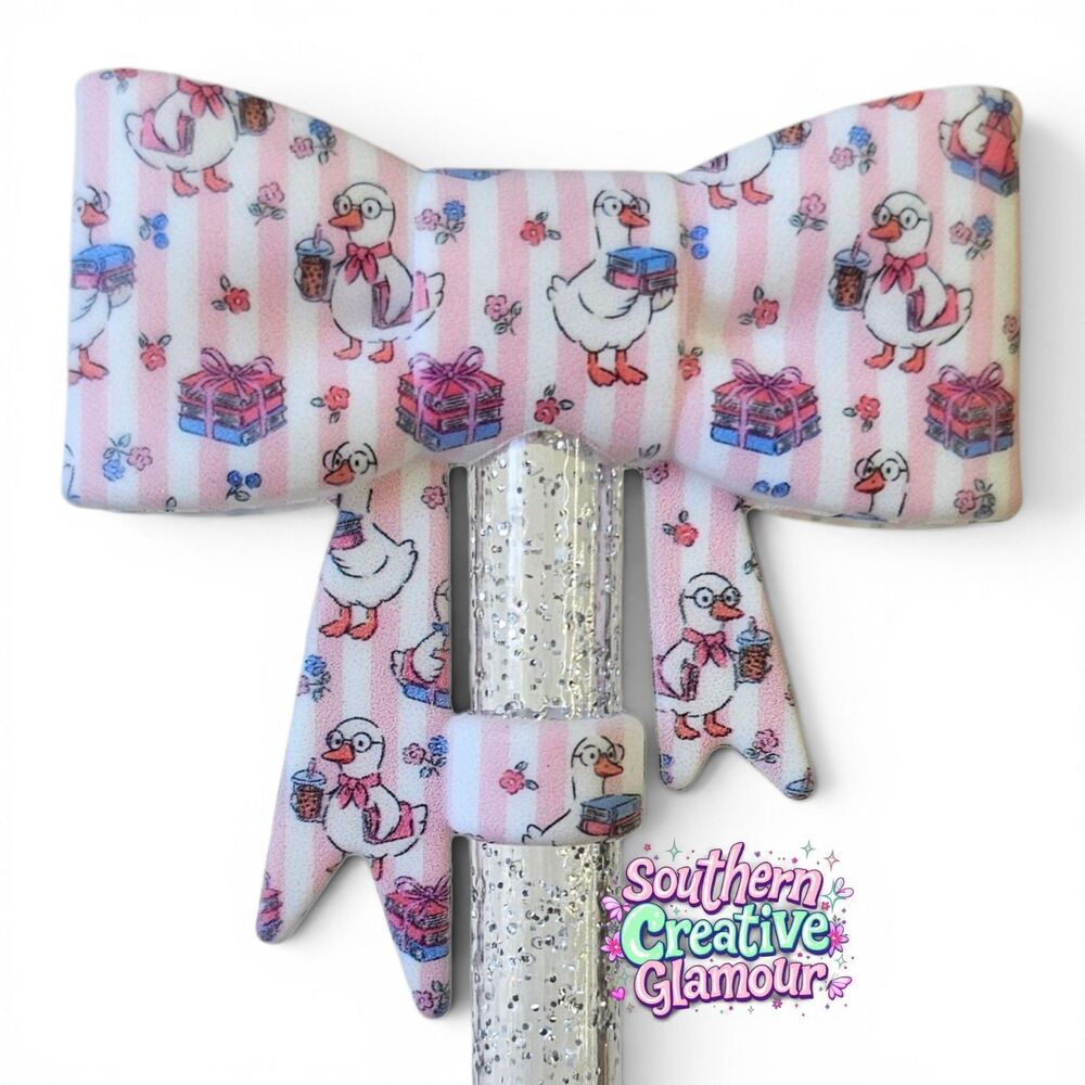 Duck Bow Straw Topper | Bow Straw Cover | Fits 10mm Straws